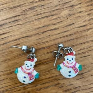 Snowmen pierced earrings